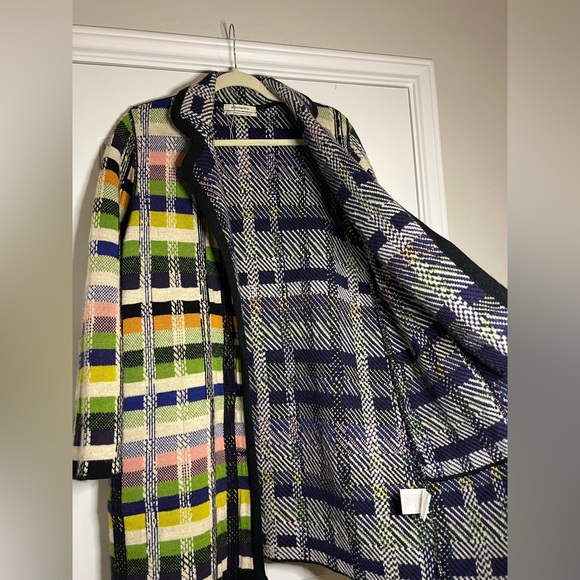 Anthropologie Aldomartins Shanley Plaid Wool Alpaca Colorblock Blanket Coat NWOT - Picture 7 of 13